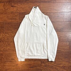 Polo Ralph Lauren White Shawl Collar Button Sweatshirt Size Boys XL(18-20)